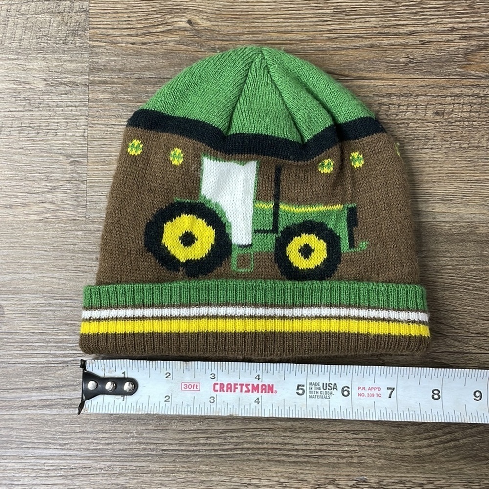 John Deere Infant/Toddler Brown Green Tractor Beanie Winter Hat - Picture 5 of 6